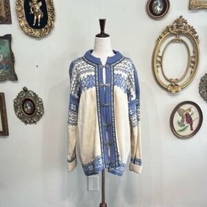 Norlender Genuine Norwegian Knitwear 100% Wool Cardigan - Size L